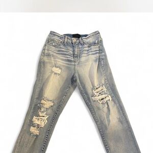 Distressed Blue Jeans